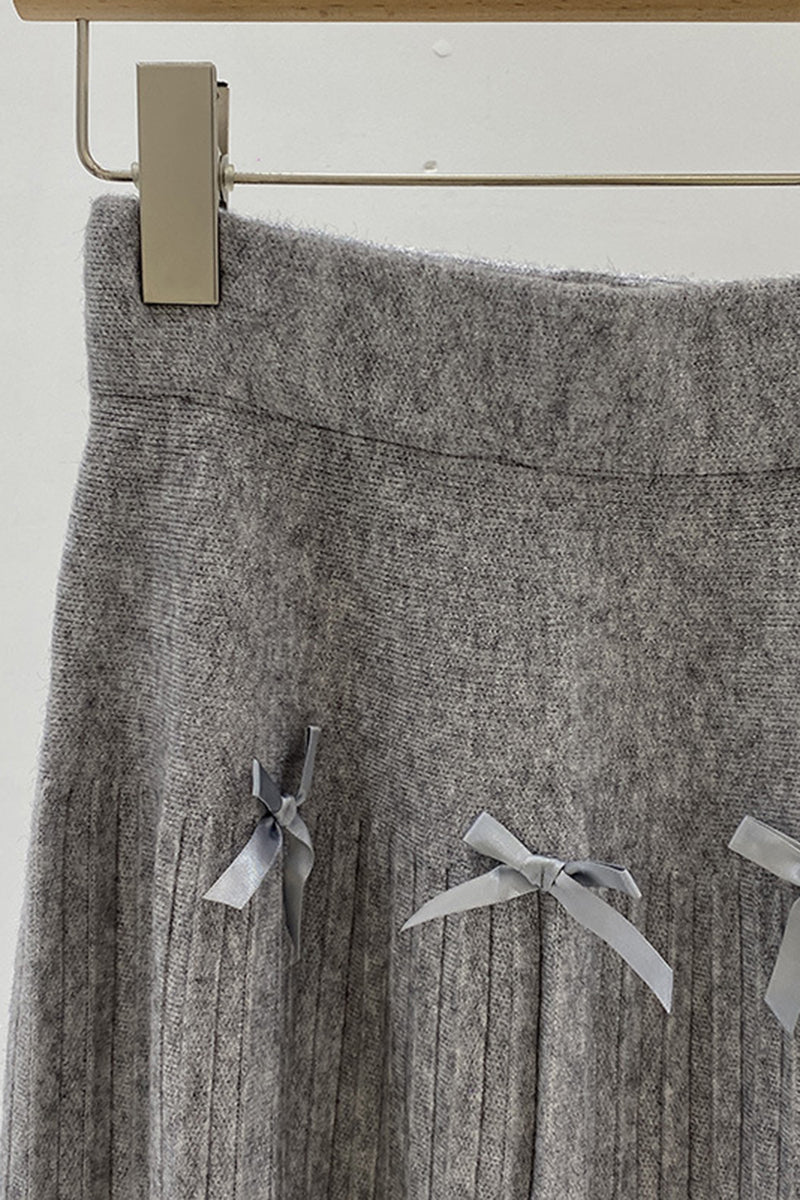 Elegant Bow-Detail Midi Skirt