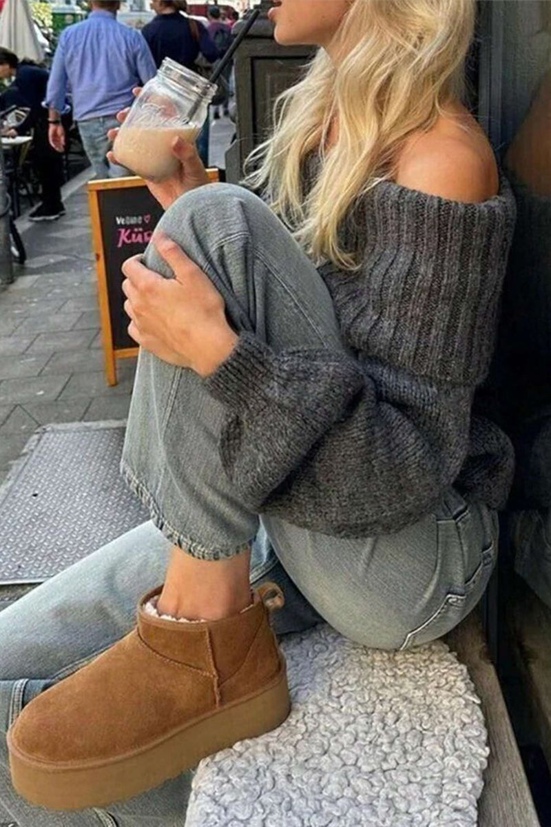 Off-Shoulder Knit Sweater