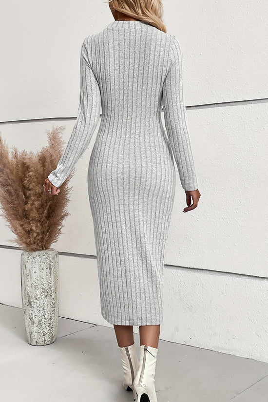 Ribbed Long Sleeve Bodycon Dress