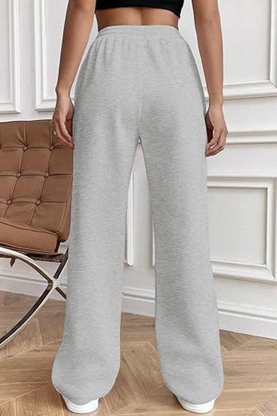 Elegant Drawstring Casual Wide-Leg Pants