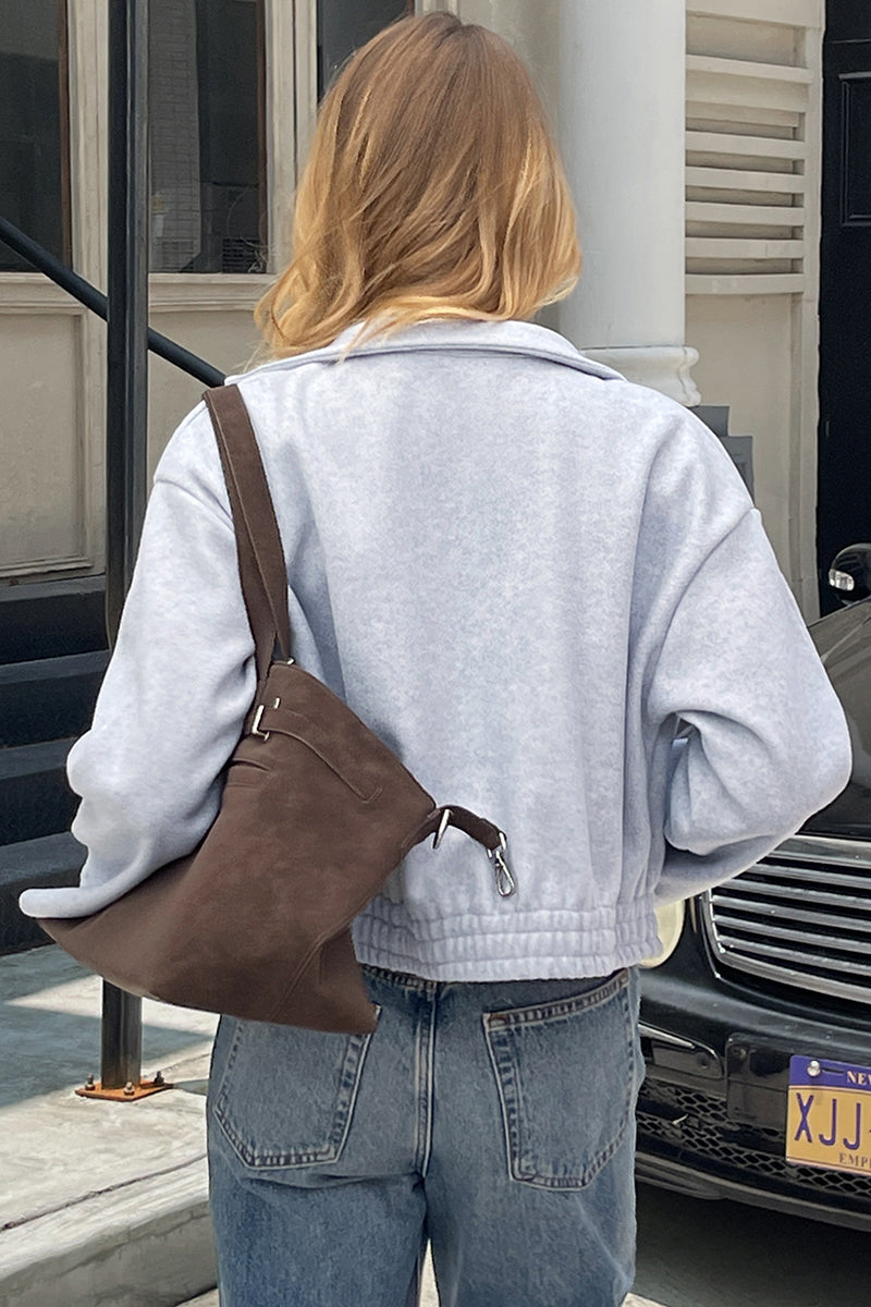 Casual Zip-Up Cropped Jacket