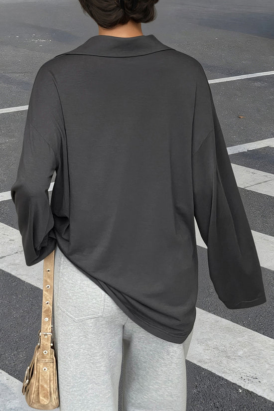 Collared Long Sleeve Blouse