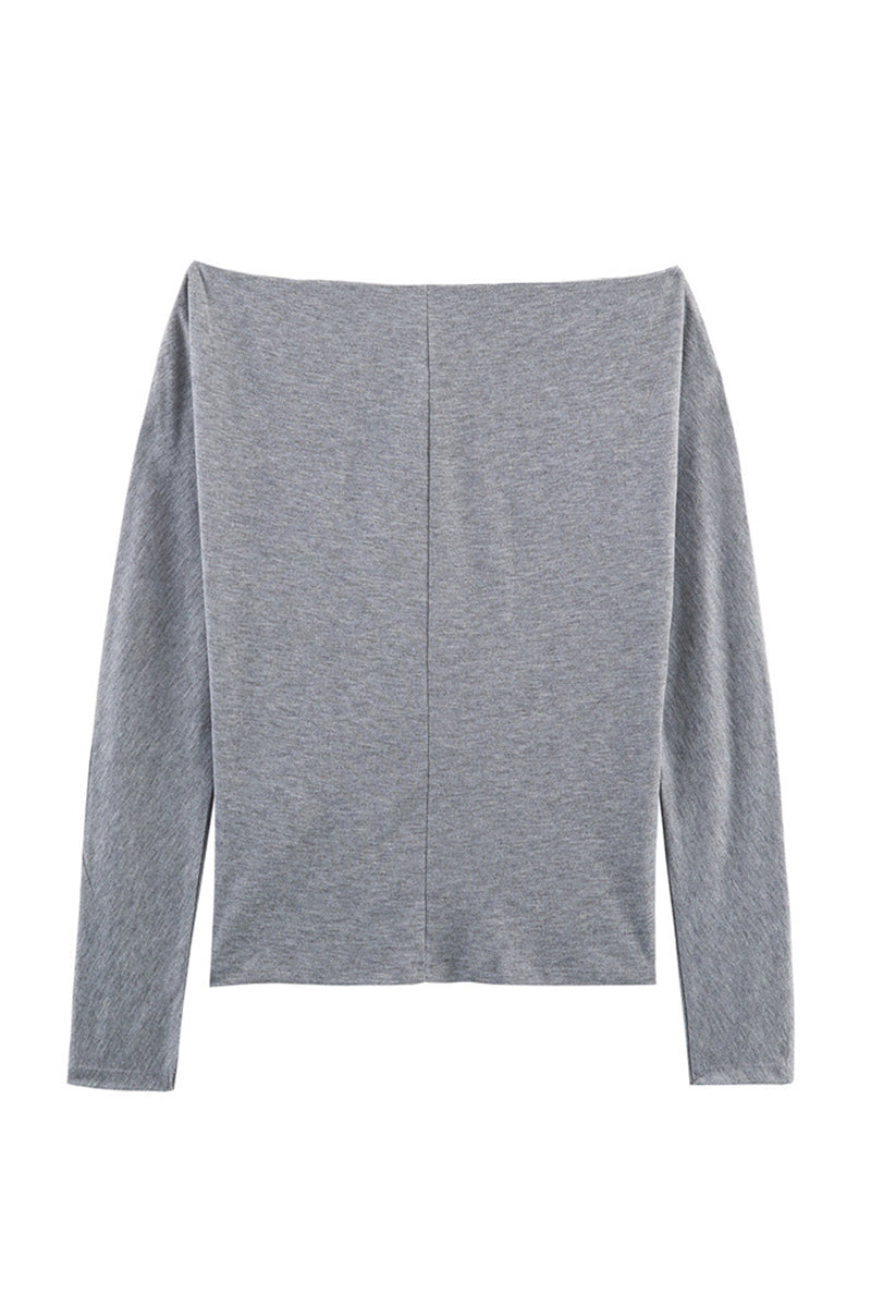 Studded Long Sleeve Off Shoulder Top