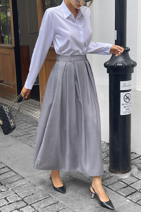Elegant Pleated Midi Skirt