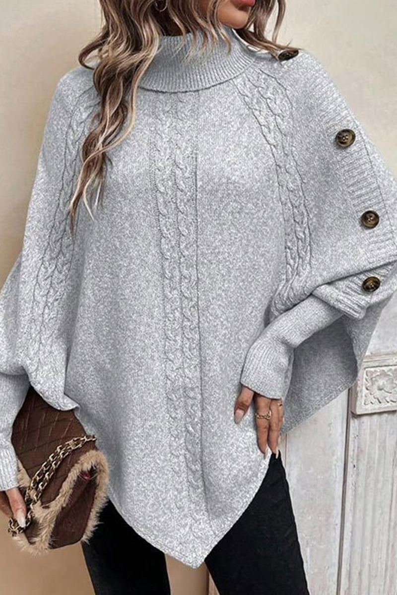 Cozy Cable Knit Buttoned Shrug