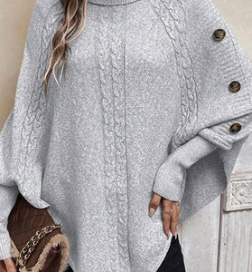 Cozy Cable Knit Buttoned Shrug