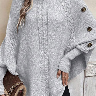 Cozy Cable Knit Buttoned Shrug