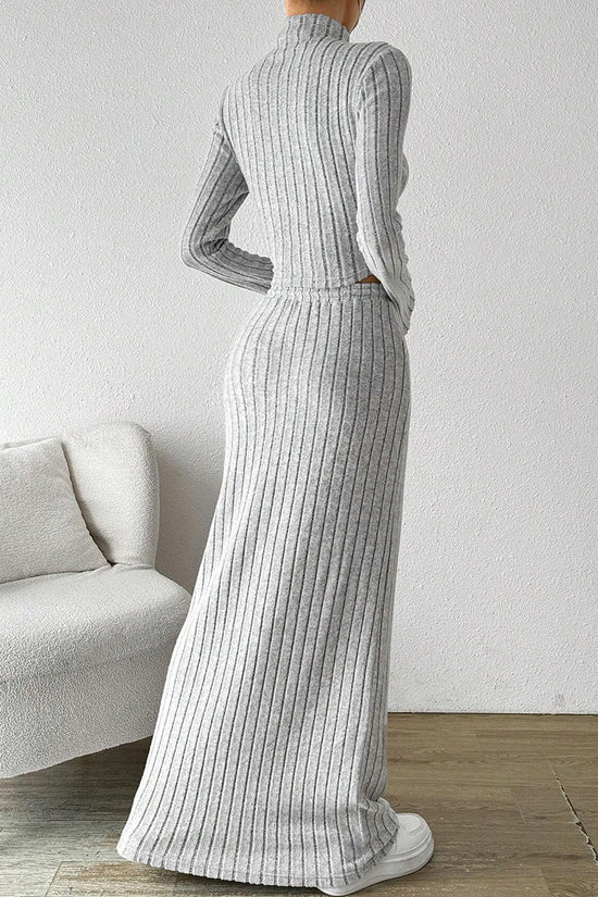 Knit Long Sleeve and Skirt Set