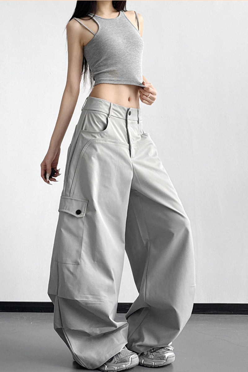 Wide-Leg Cargo Pants