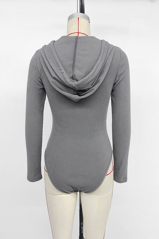 Ribbed Hoodie Bodysuit