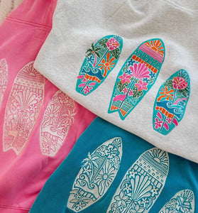 Surfboard Pattern Casual Hoodie
