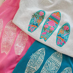 Surfboard Pattern Casual Hoodie