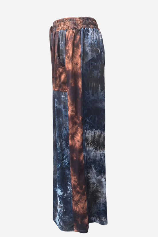 Tie-Dye High-Waisted Casual Pants
