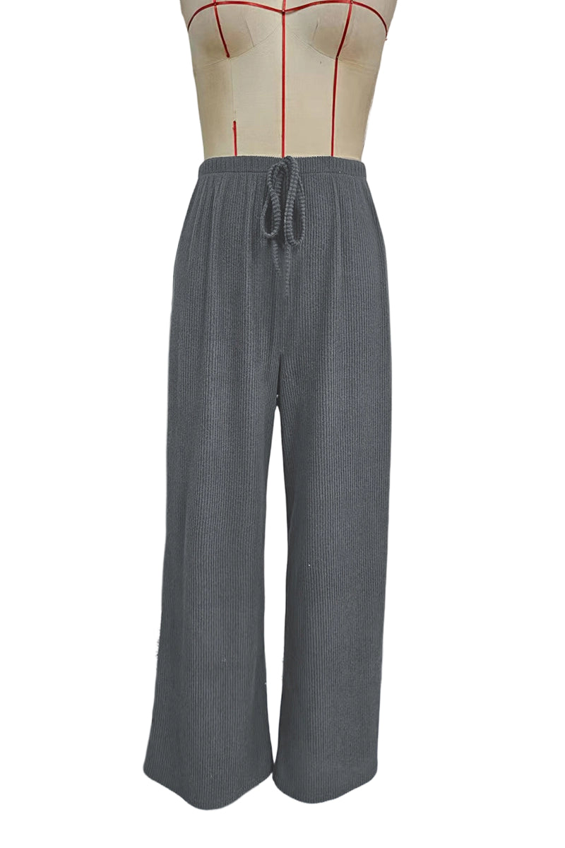 Relaxed Fit High Waist Drawstring Pants
