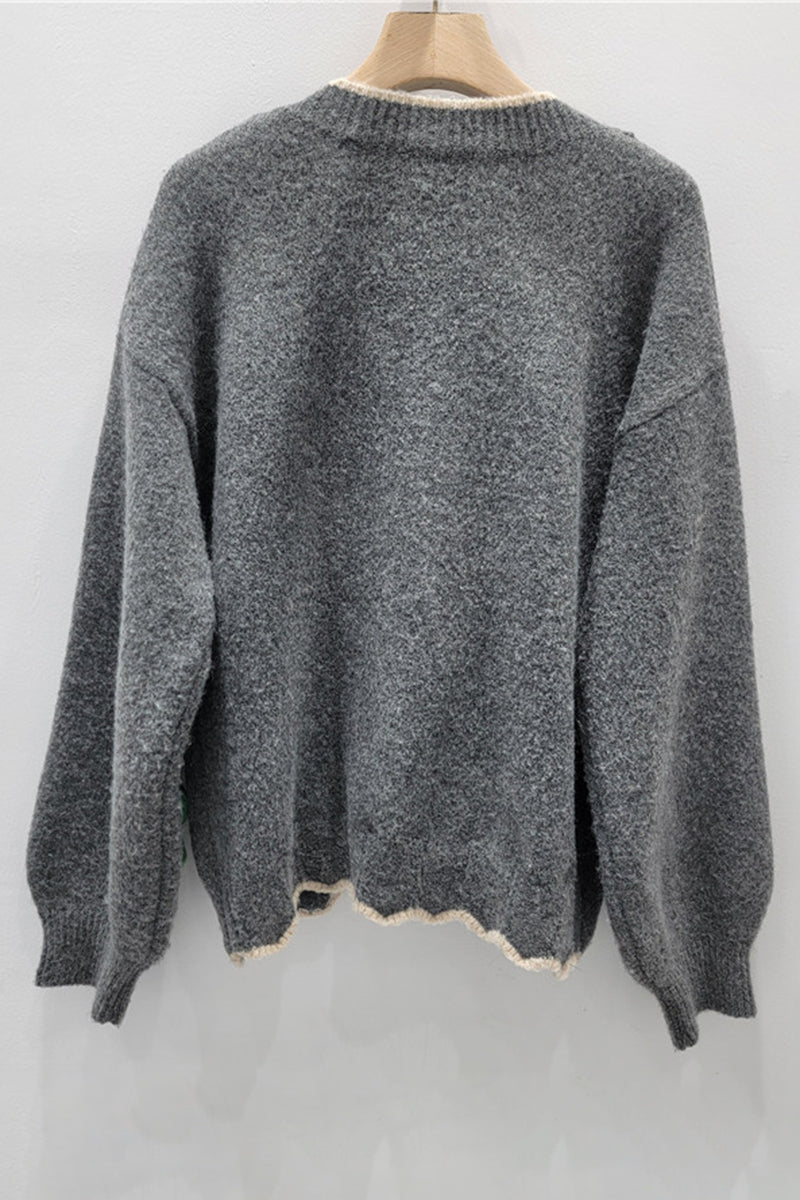 Floral Detail Buttoned Cardigan
