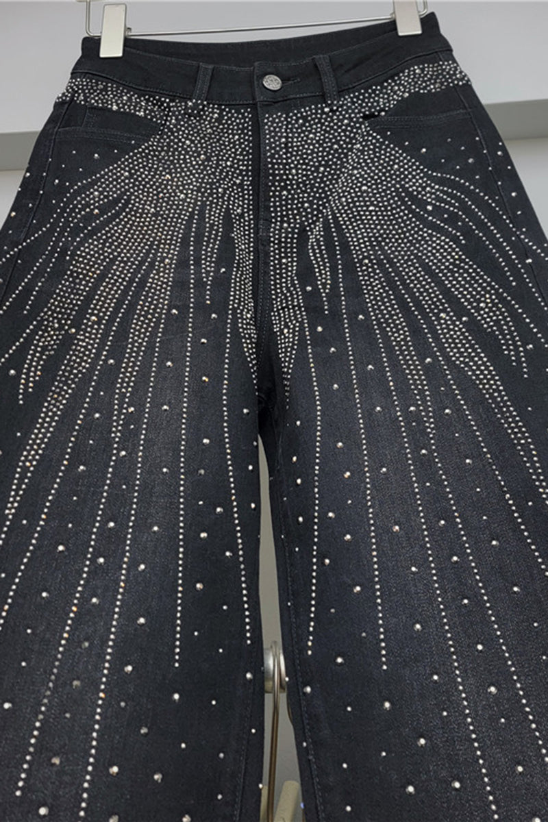 Embellished Wide Leg Jeans