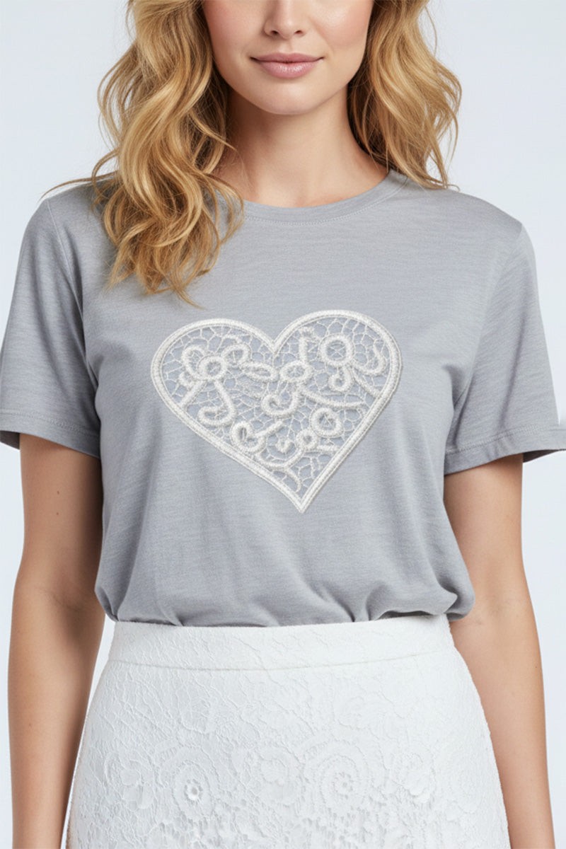 Heartline Embroidered T-Shirt