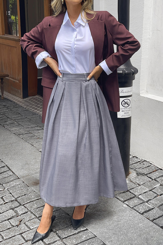 Elegant Pleated Midi Skirt