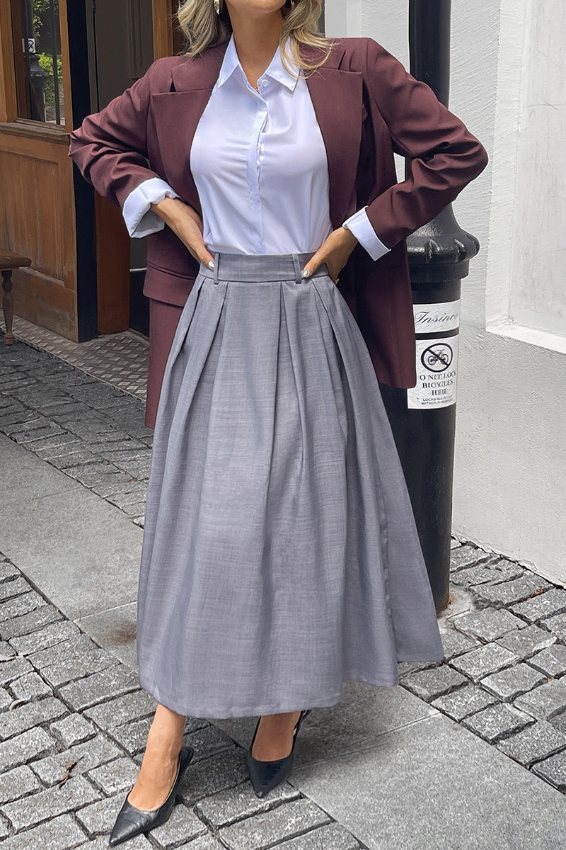 Elegant Pleated Midi Skirt