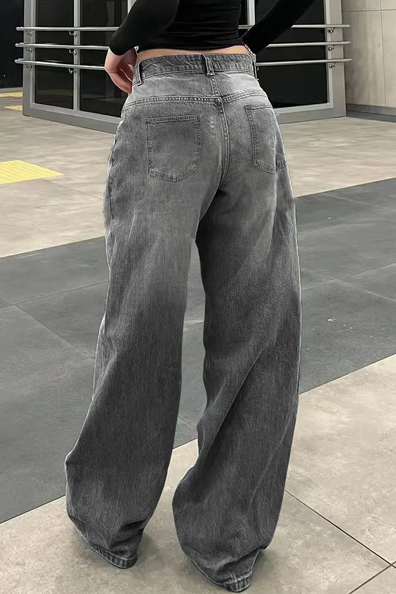 Relaxed Fit Wide Leg Jeans