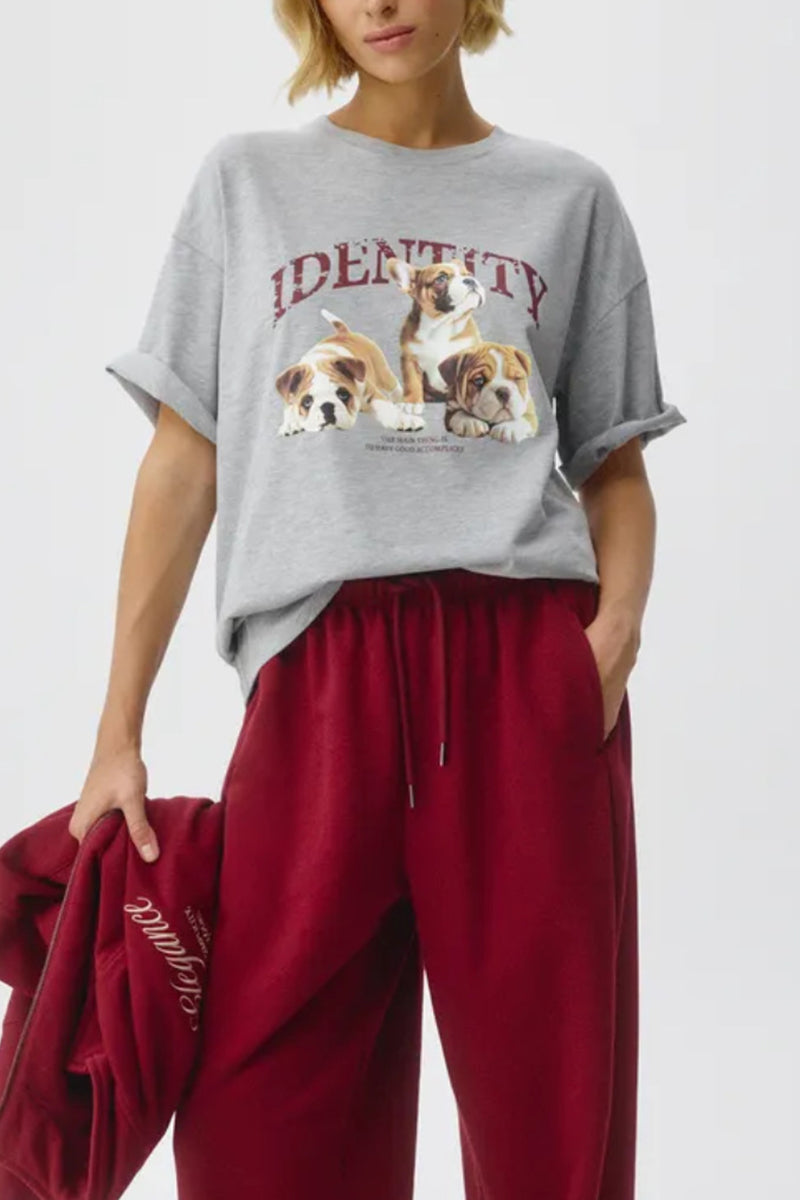 Puppy Print Casual T-Shirt