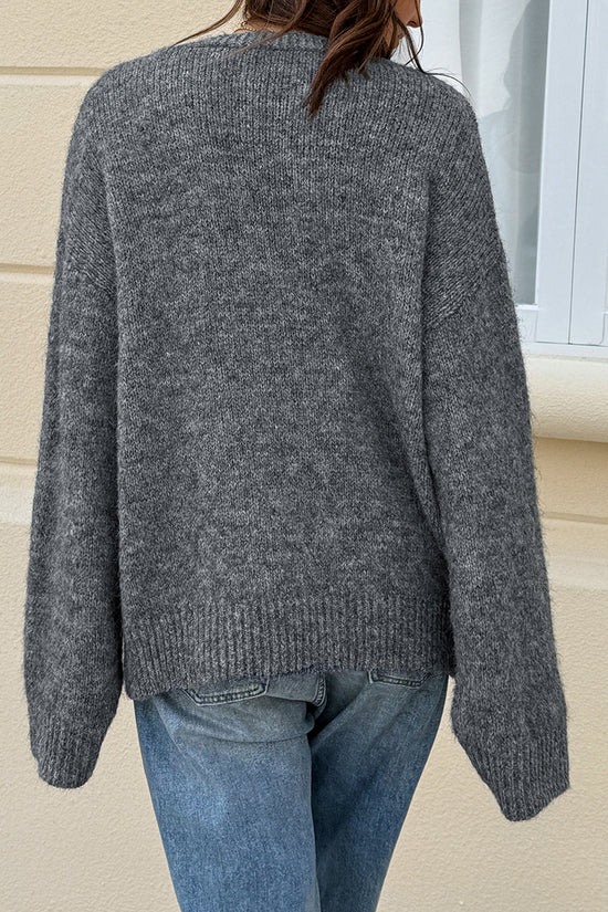 Relaxed Fit Button Front Cardigan