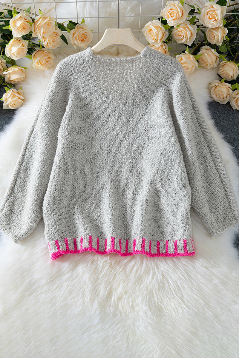 Star Applique Oversized Knit Sweater