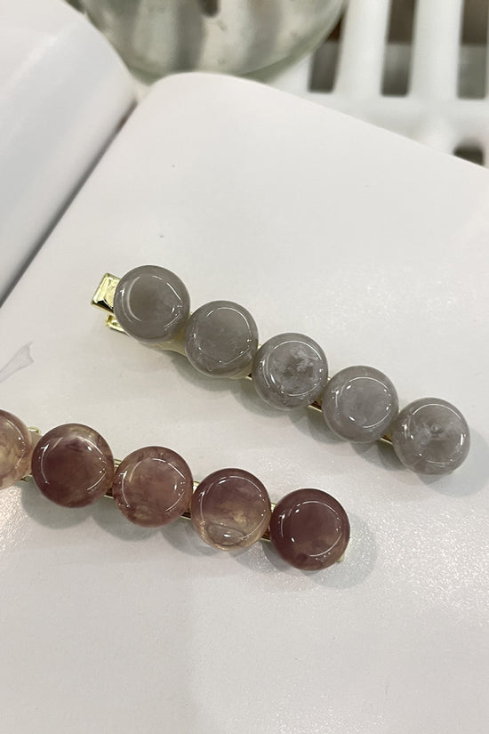 Elegant Round Stone Hair Clip