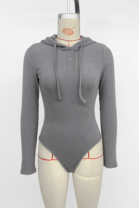 Ribbed Hoodie Bodysuit