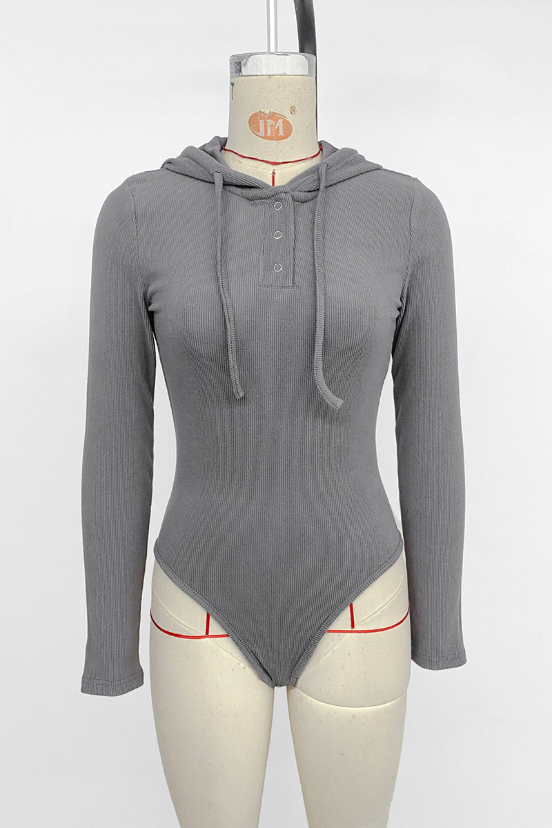 Ribbed Hoodie Bodysuit