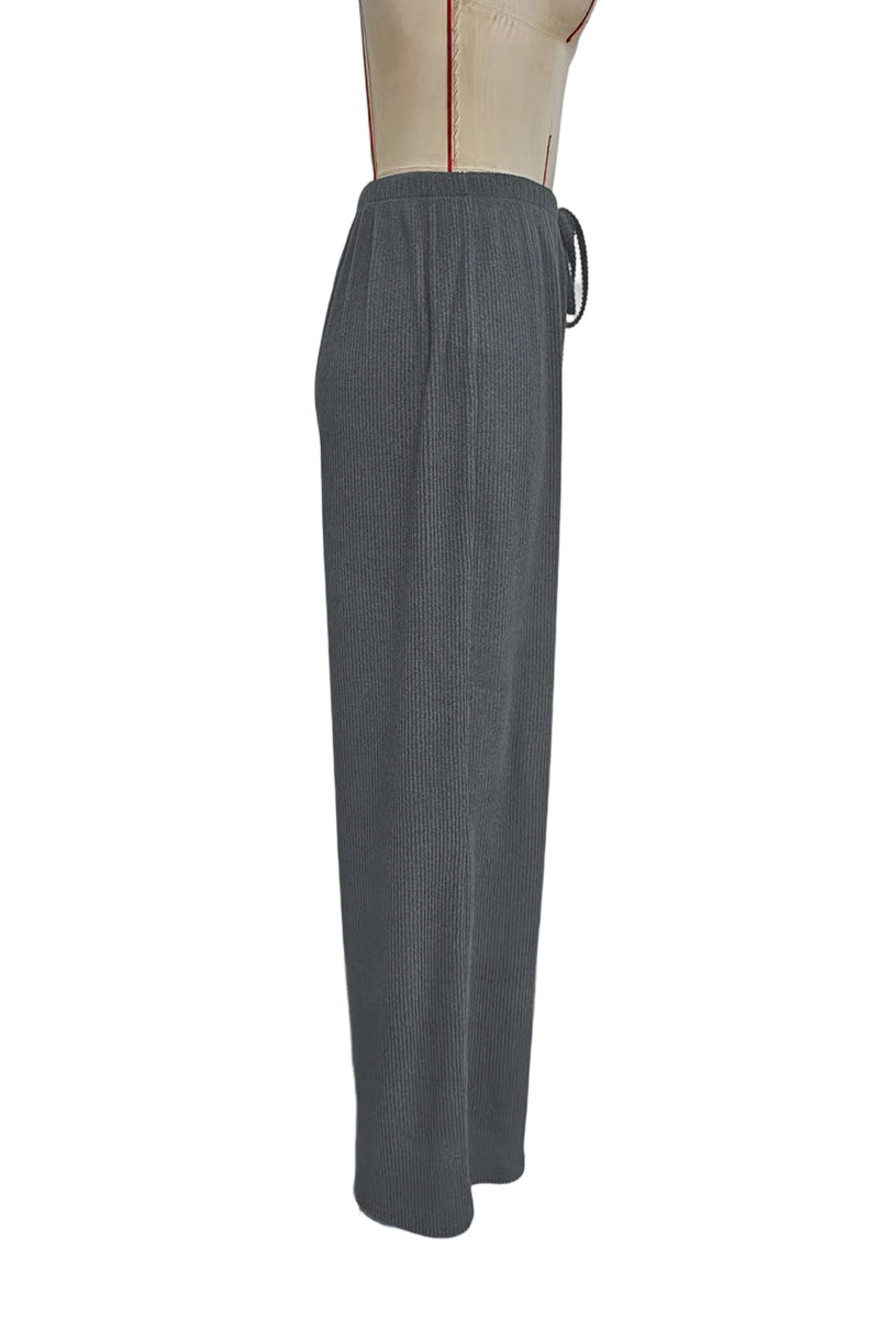 Relaxed Fit High Waist Drawstring Pants