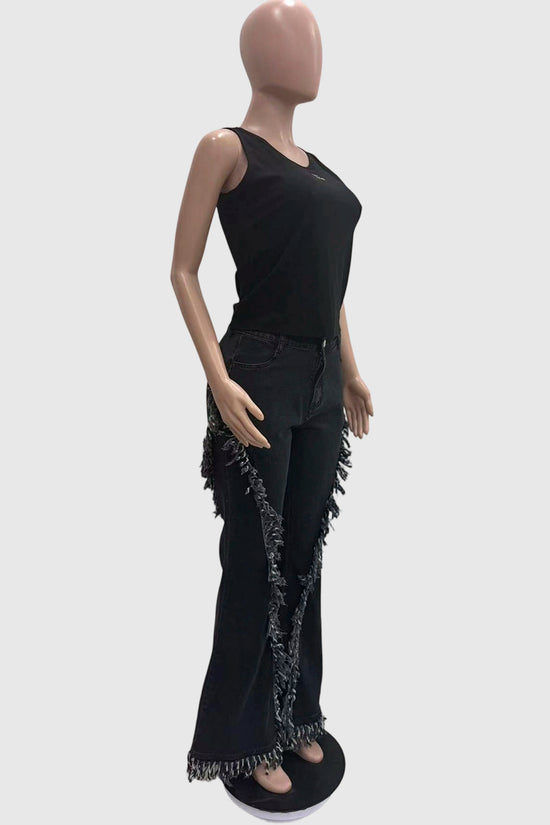 Fringe Detailed Casual Pants