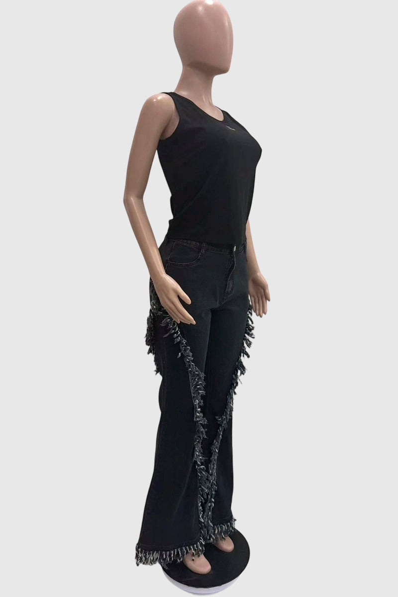Fringe Detailed Casual Pants