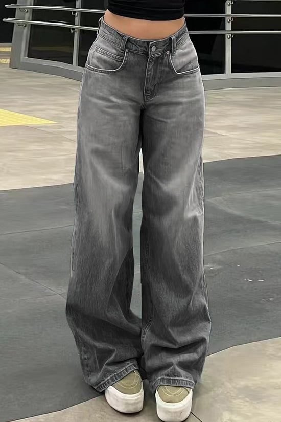 Relaxed Fit Wide Leg Jeans