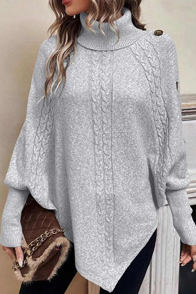 Cozy Cable Knit Buttoned Shrug