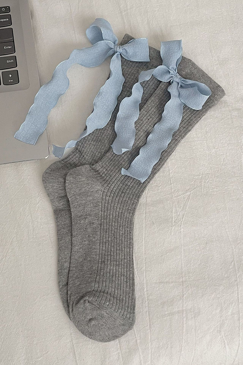 Ribbon-Trimmed Ankle Socks