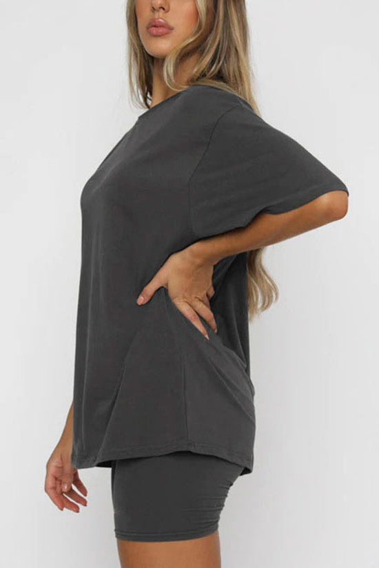 Oversized Tee and Biker Shorts Set