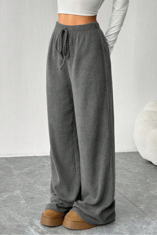 Relaxed Fit High Waist Drawstring Pants