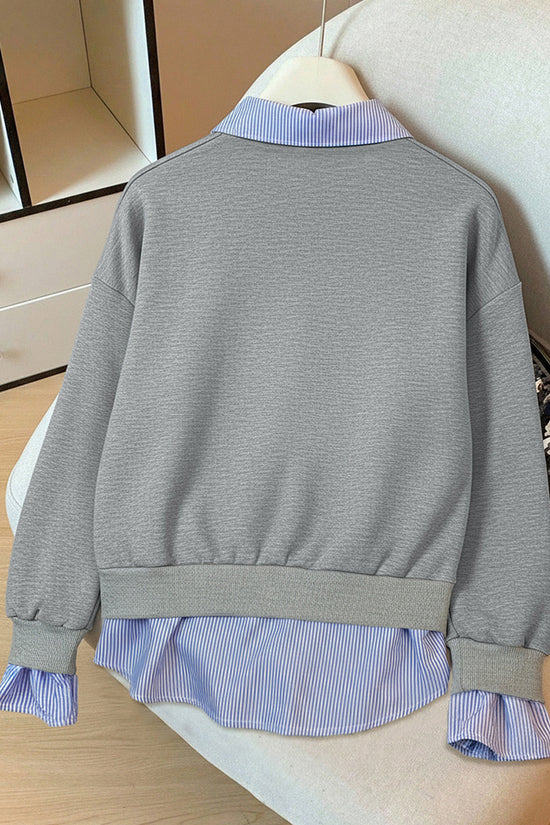 Chic Layered Sweatshirt with Striped Details