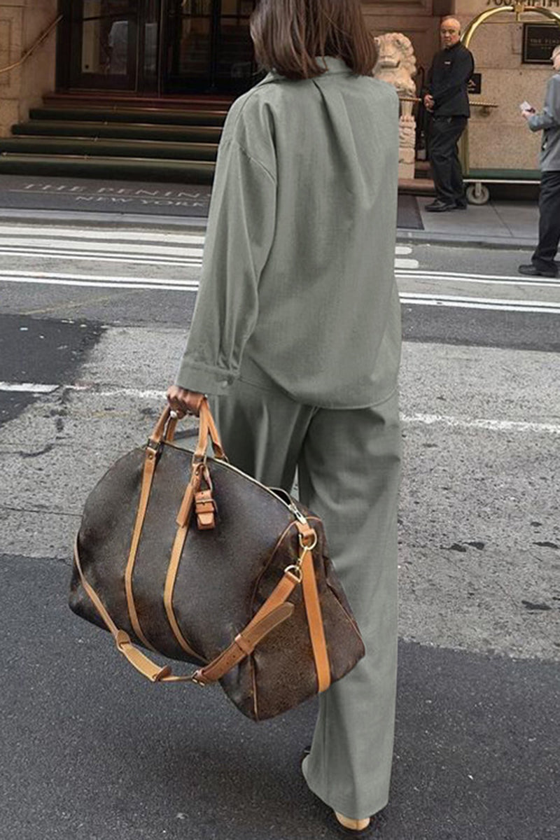 Classic Button-Up Shirt and Pants Set