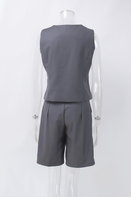 Sleeveless Vest and Short Suit Set
