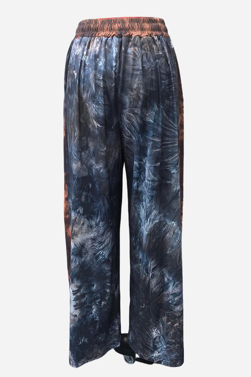 Tie-Dye High-Waisted Casual Pants