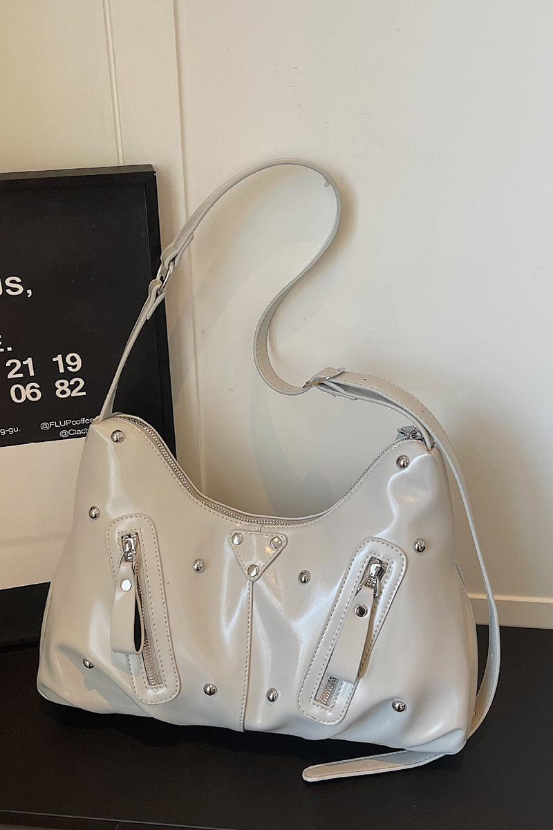 Sleek Studded Shoulder Bag