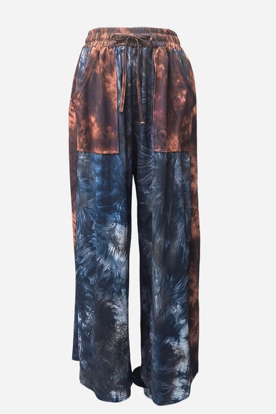 Tie-Dye High-Waisted Casual Pants