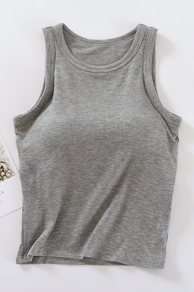 Classic Sleeveless Ribbed Tank Top
