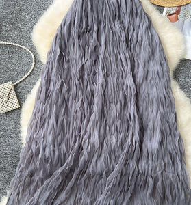Flowing Textured Midi Skirt