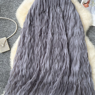 Flowing Textured Midi Skirt