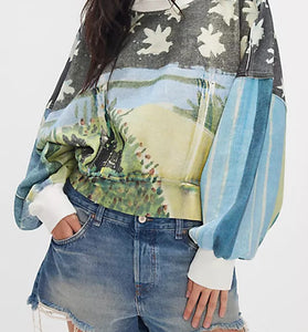Artistic Imagery Oversized Sweatshirt