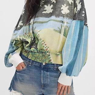 Artistic Imagery Oversized Sweatshirt