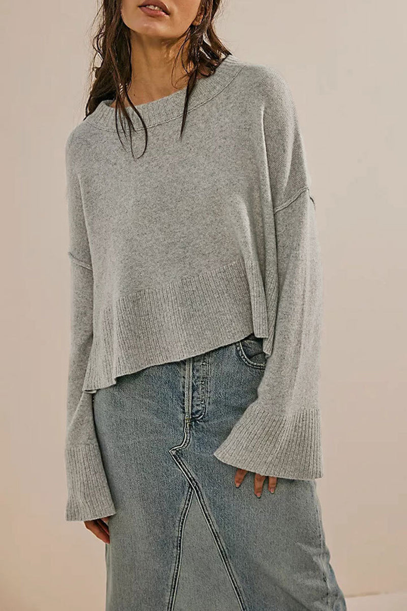 Flare Sleeve Cozy Knit Sweater